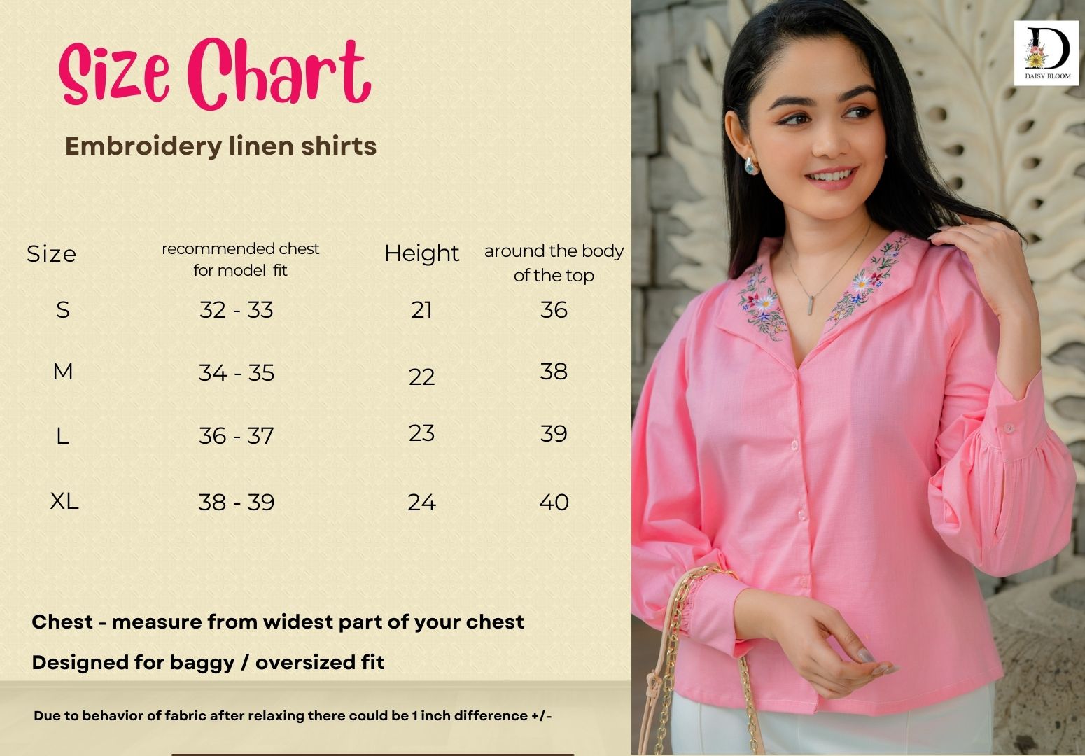 Embroidered linen shirt - Sky blue