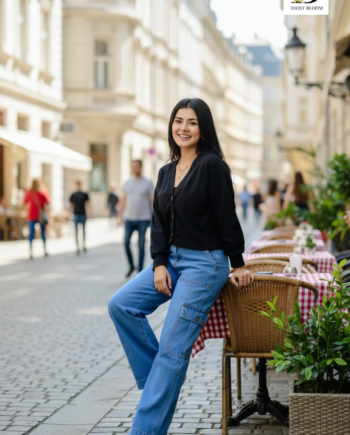 Front Ruched Cardigan - Arctic Black