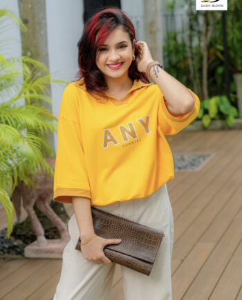 oversized polo T-shirt  - Marigold Yellow