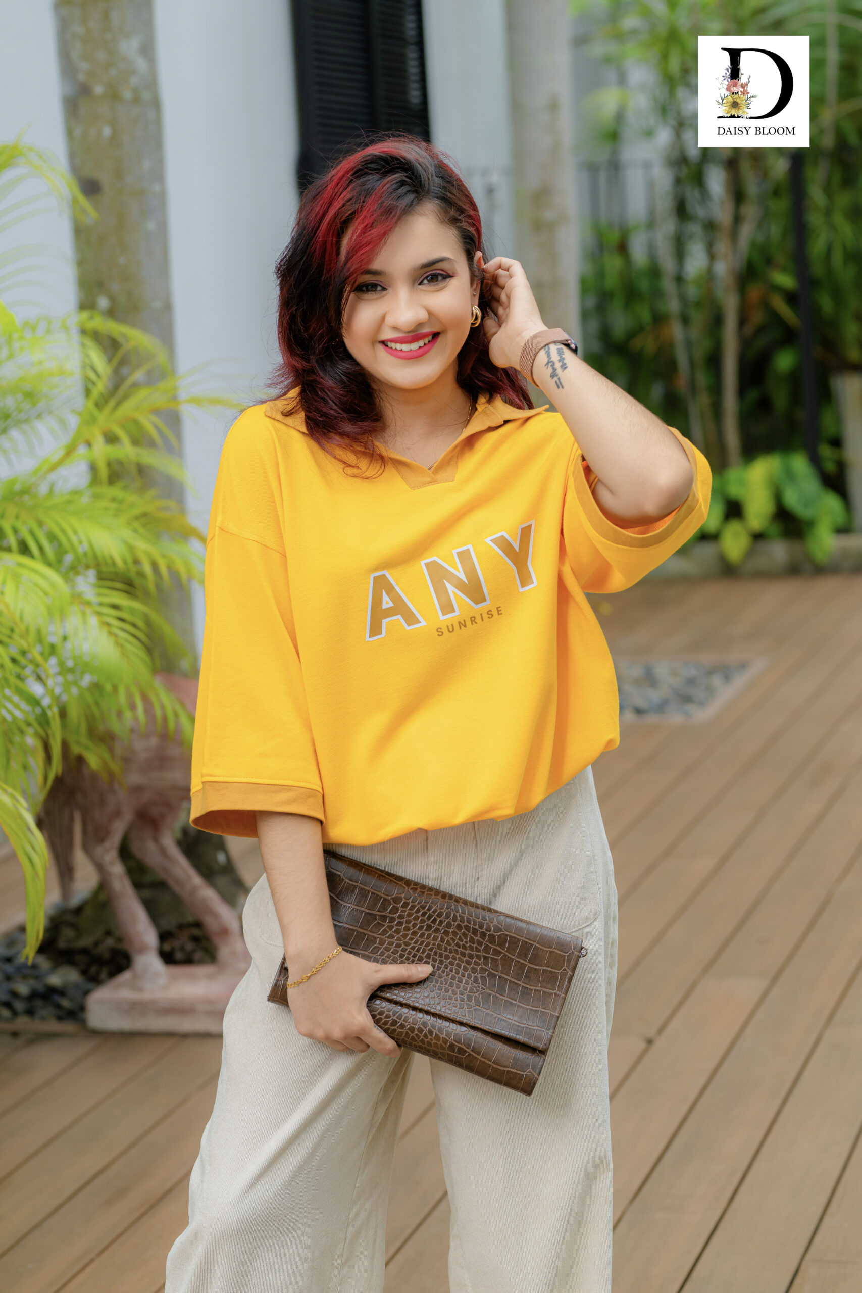 oversized polo T-shirt - Marigold Yellow