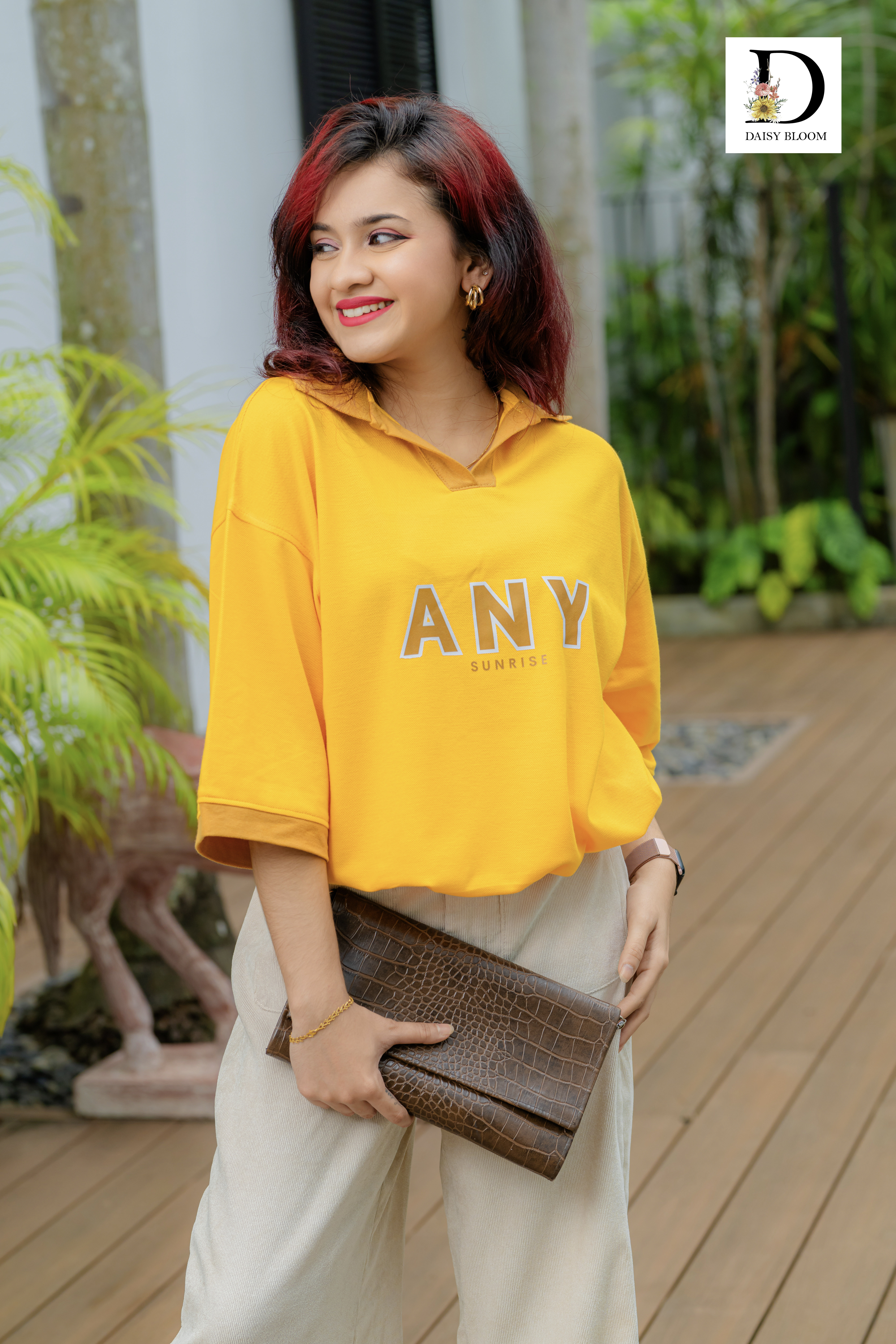oversized polo T-shirt - Marigold Yellow