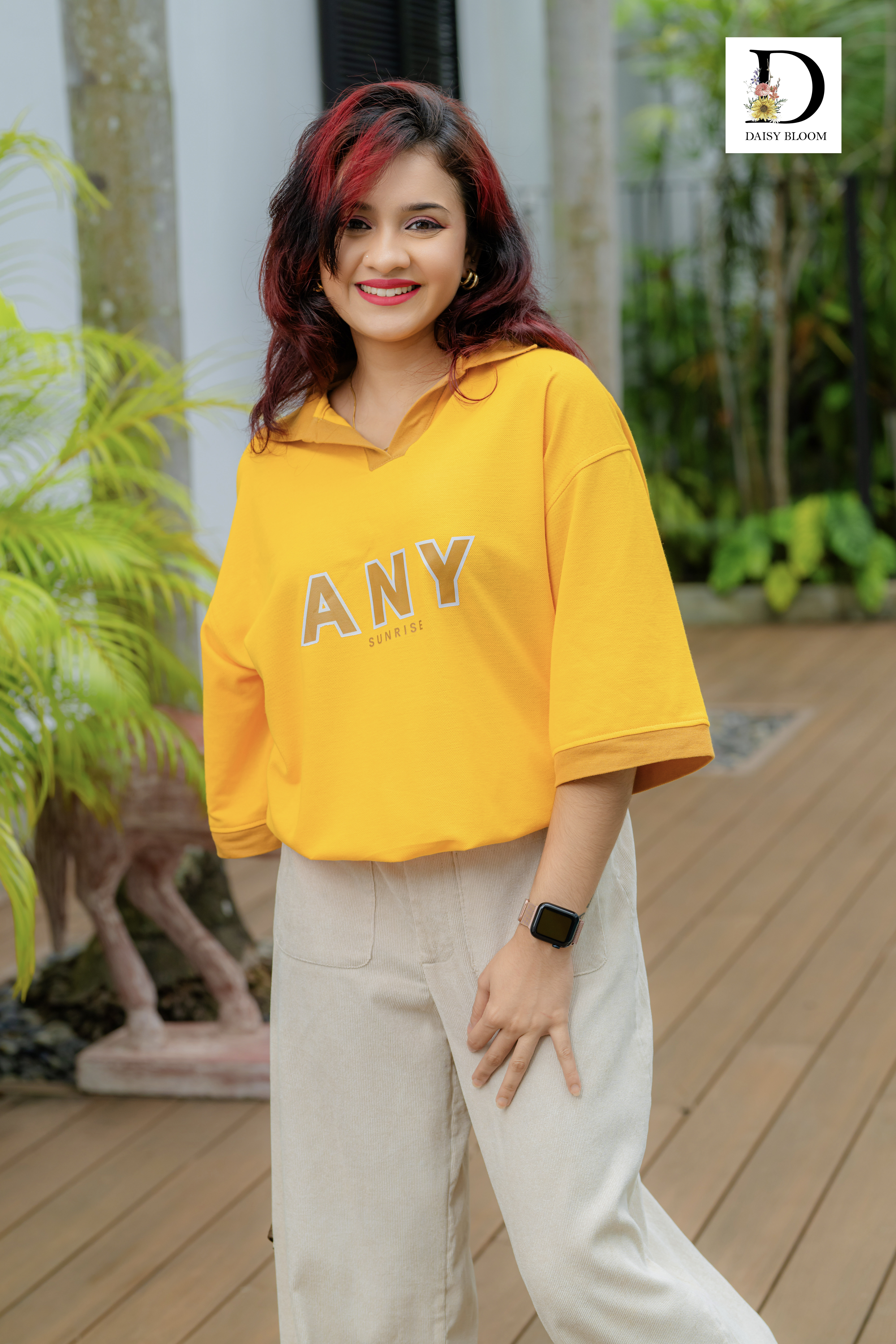 oversized polo T-shirt - Marigold Yellow