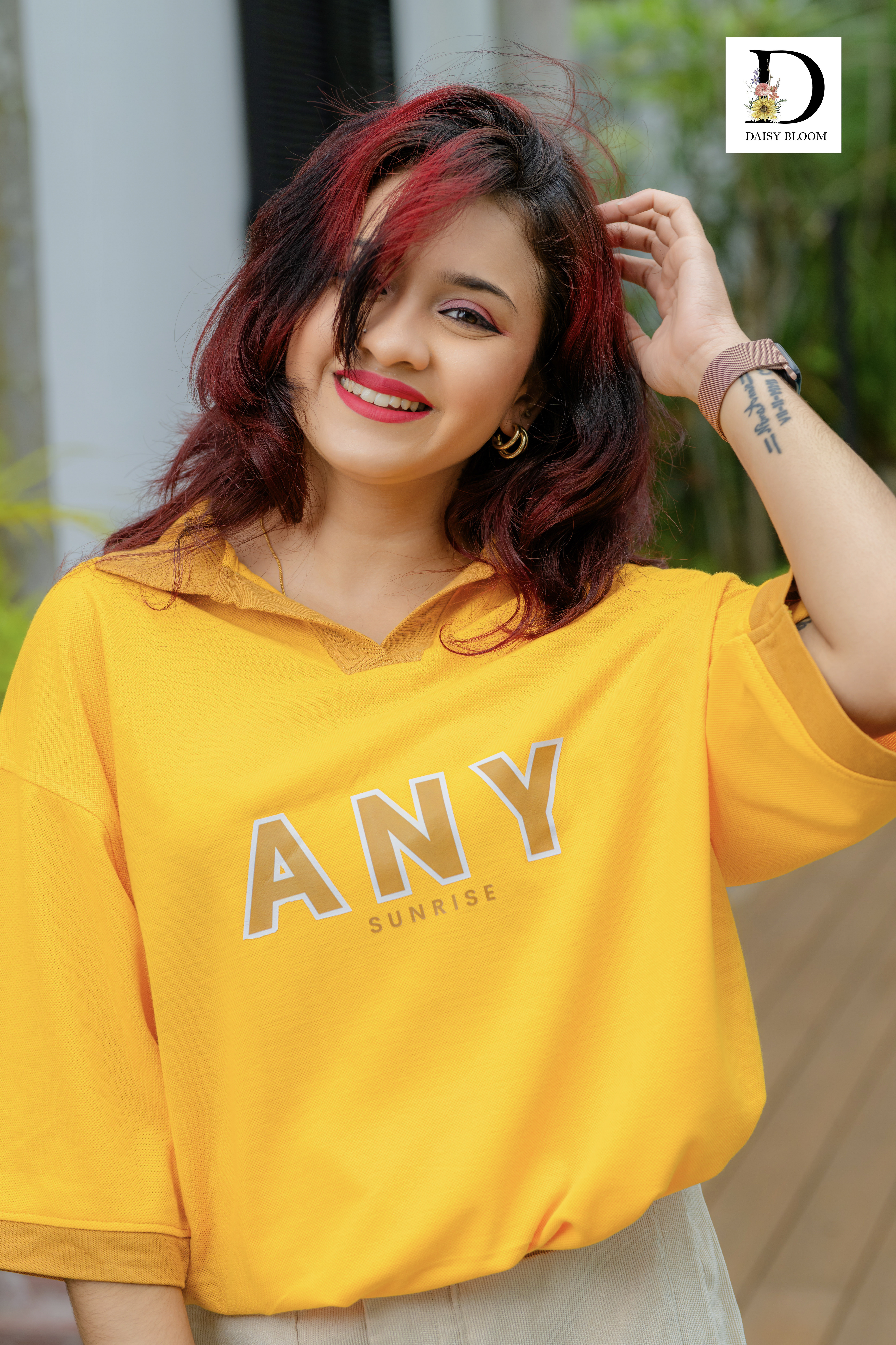 oversized polo T-shirt - Marigold Yellow