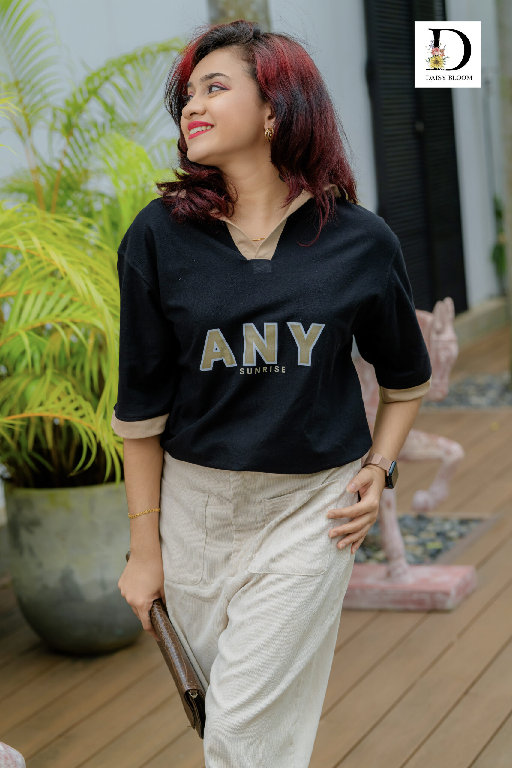 oversized polo T-shirt - Jet Black