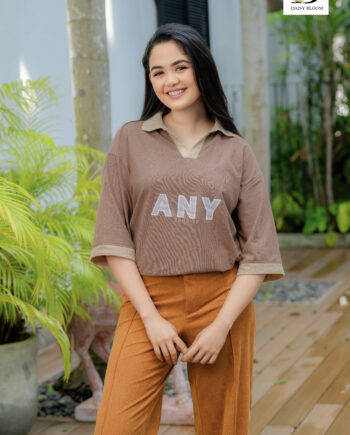 oversized polo T-shirt - Oak Brown