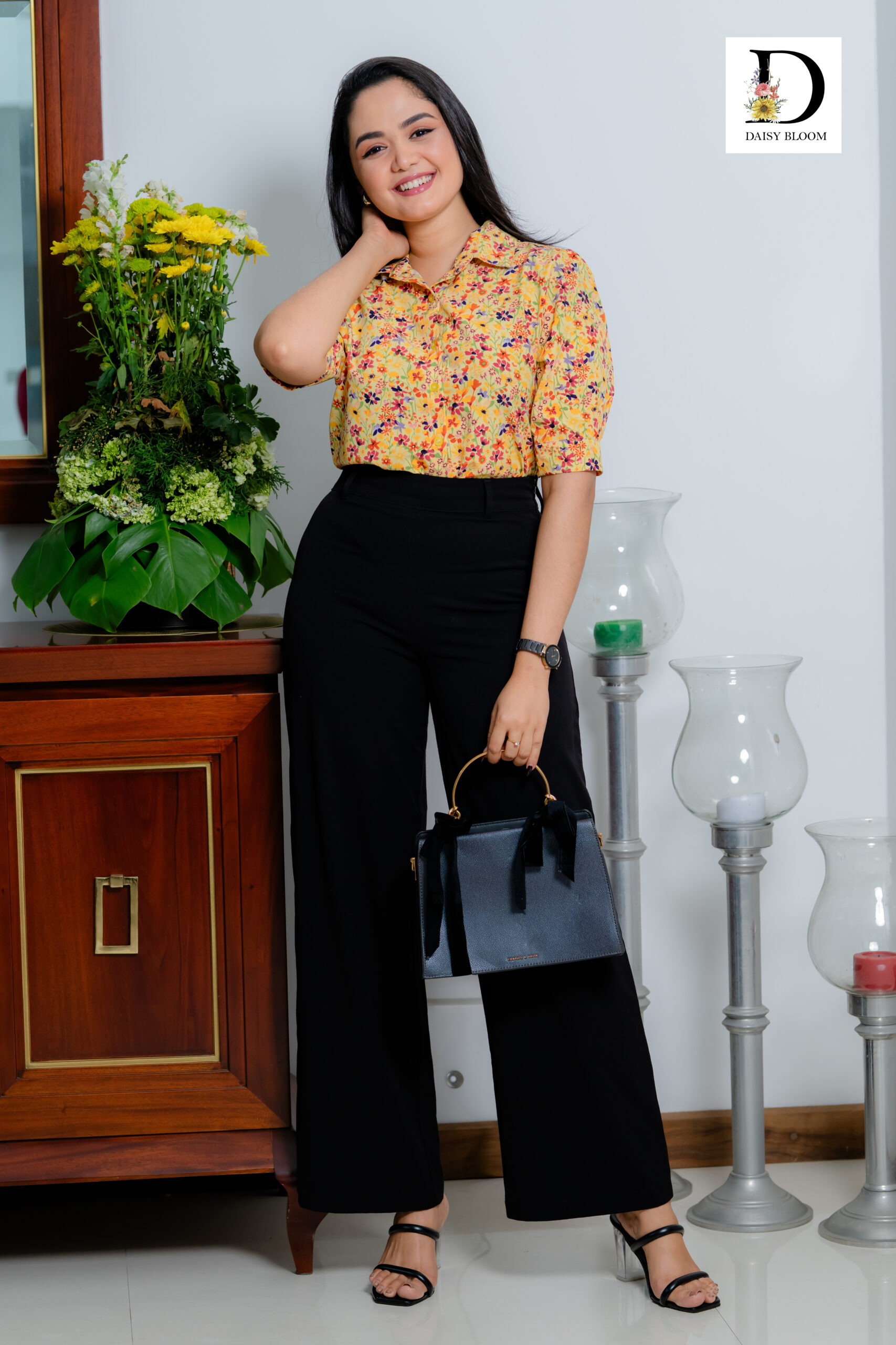 Amber Petals Puffed Sleeve shirt blouse