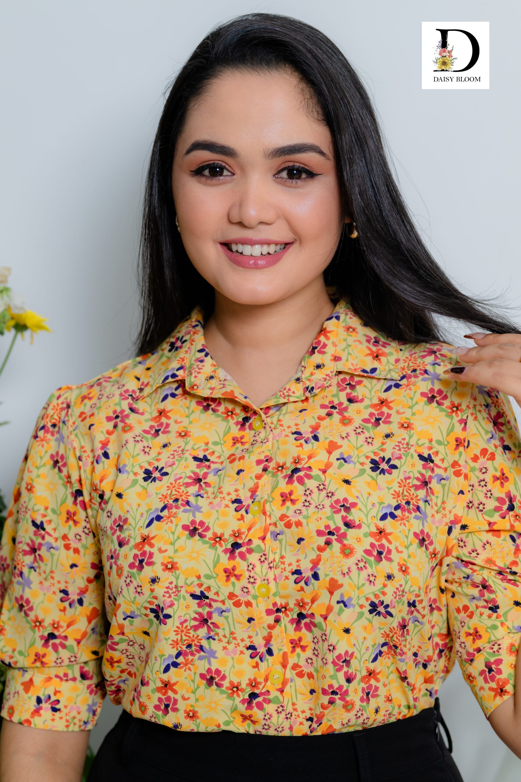 Amber Petals Puffed Sleeve shirt blouse