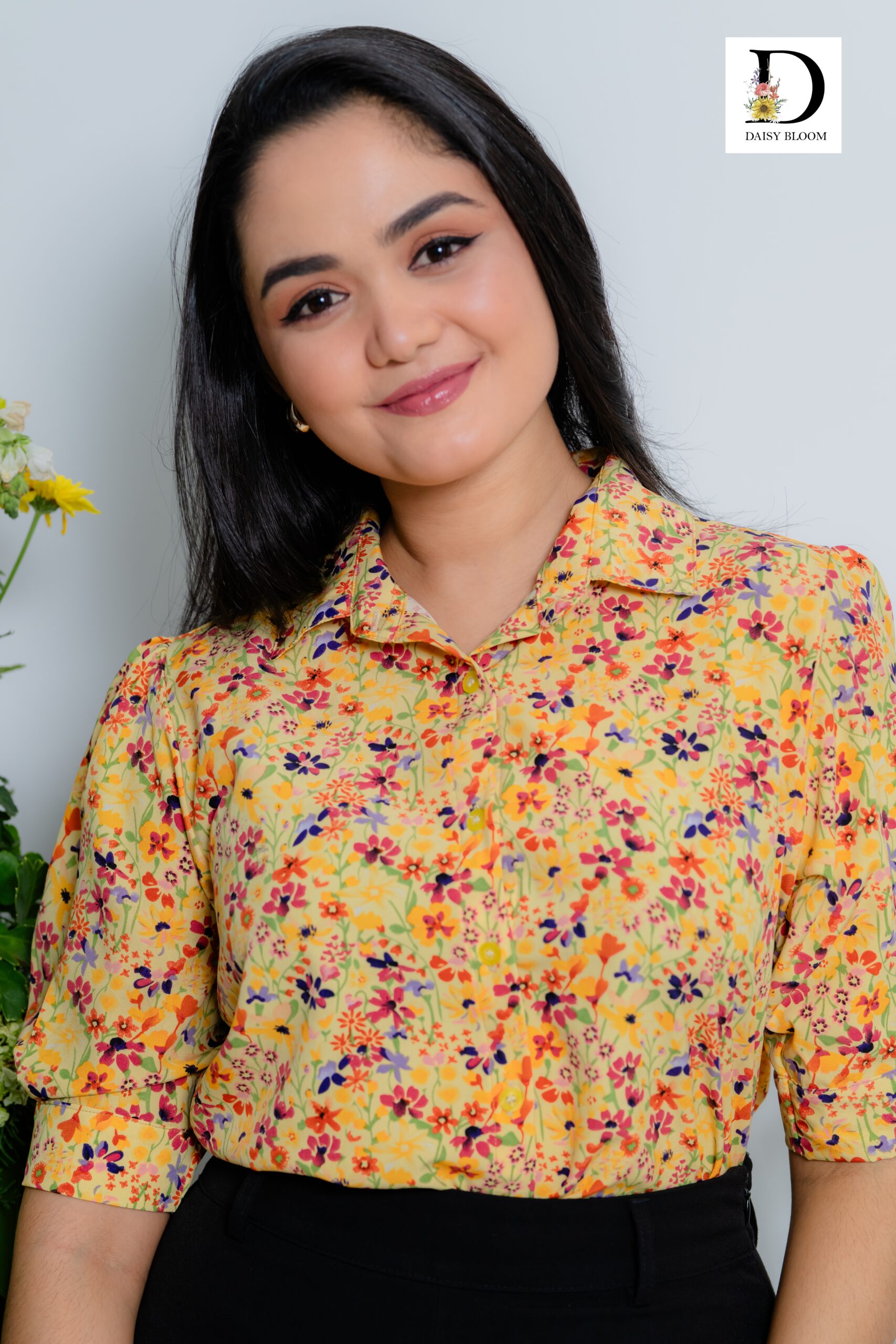 Amber Petals Puffed Sleeve shirt blouse